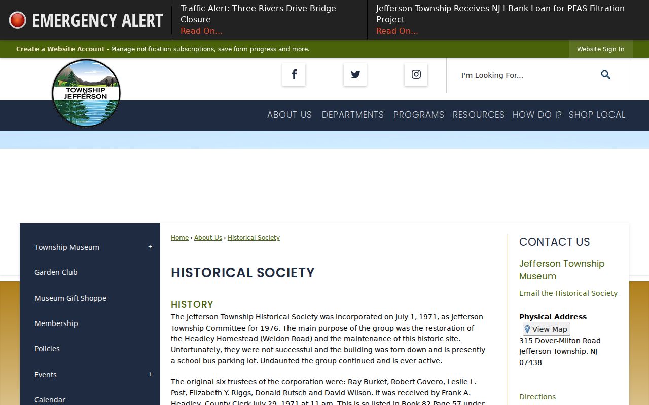 Jefferson city directory historical context from the Jefferson Township Historical Society